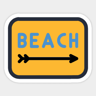 Which Way to The Beach Sticker